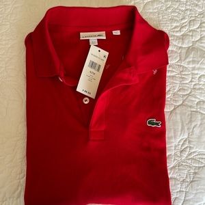Lacoste women’s size 4. Polo shirt. True red